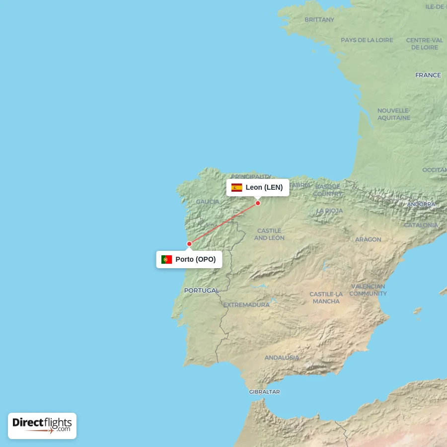 OPO - LEN route map