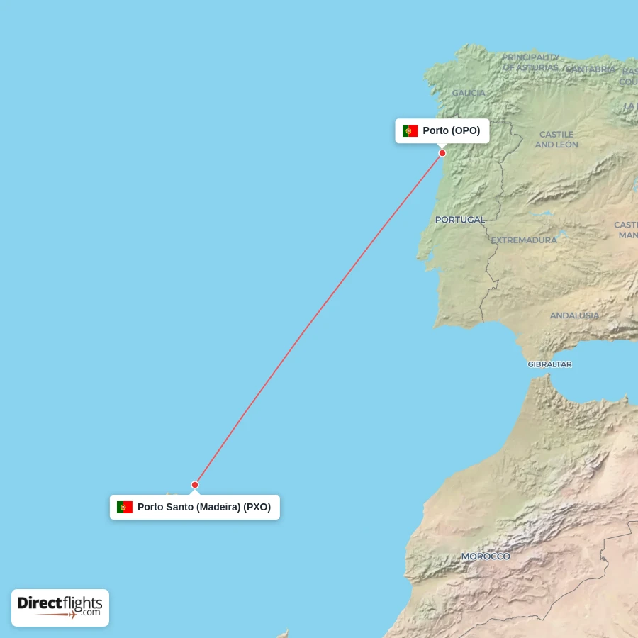 OPO - PXO route map