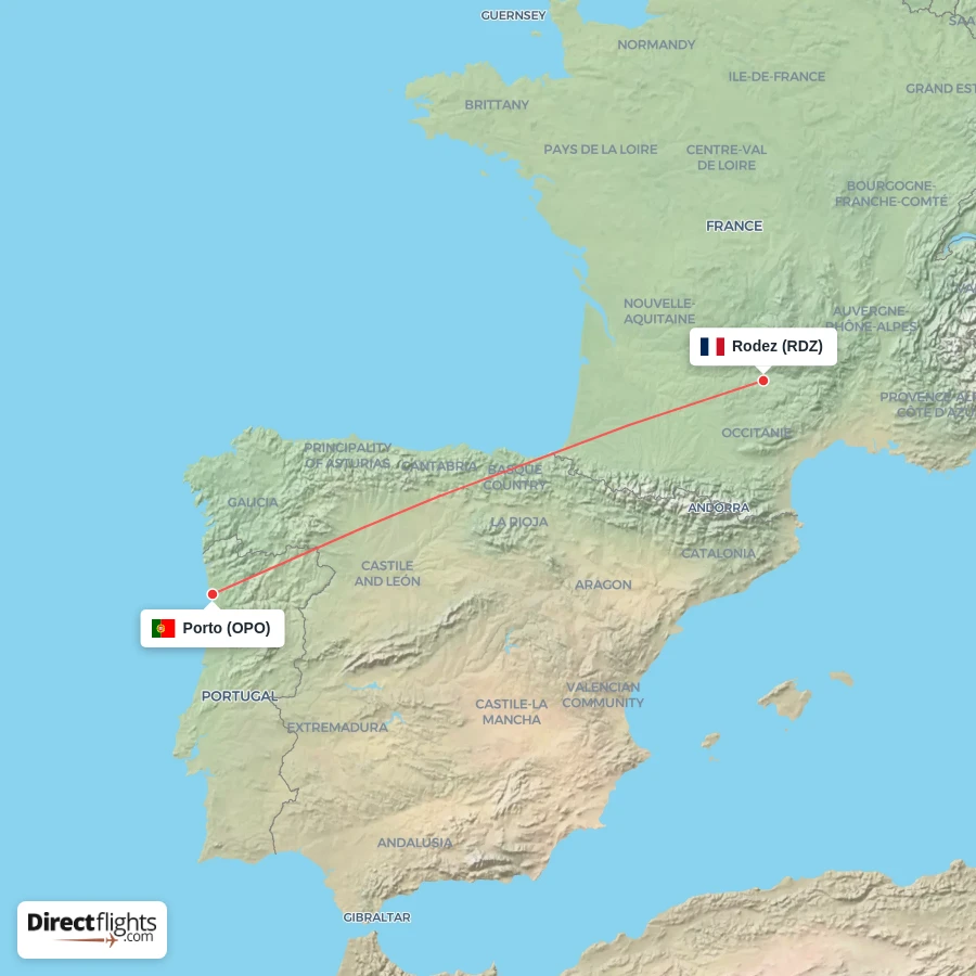 OPO - RDZ route map