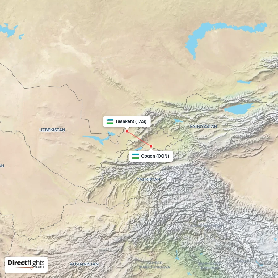 OQN - TAS route map