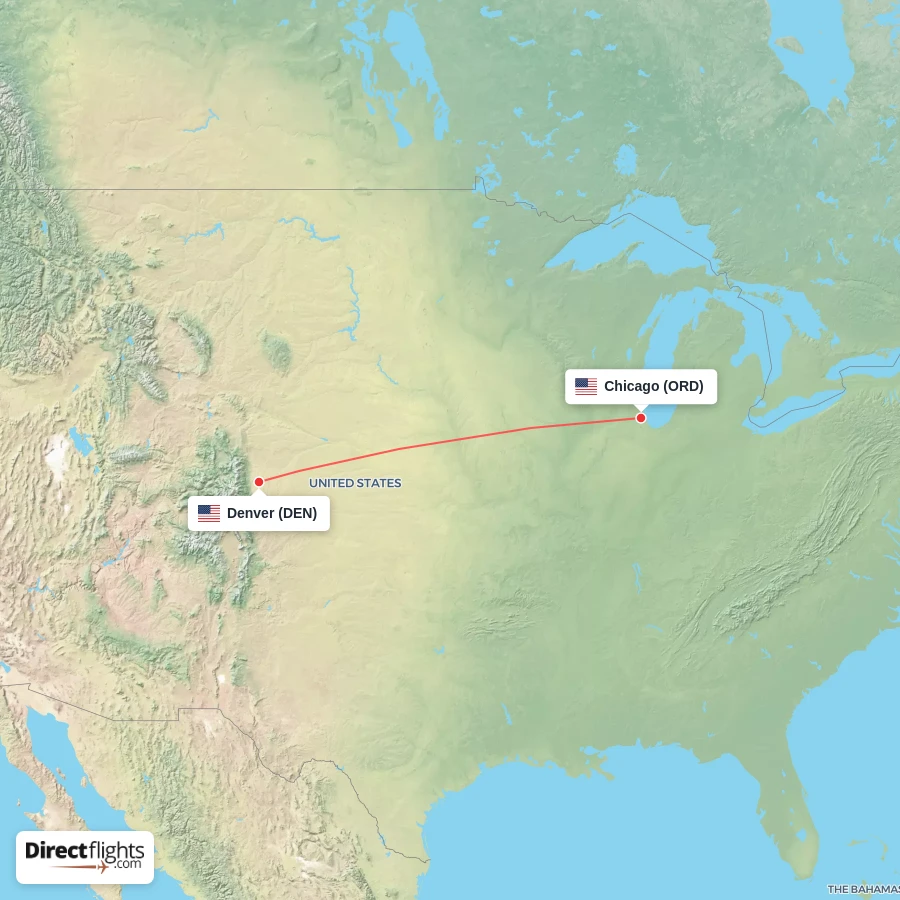 ORD - DEN route map