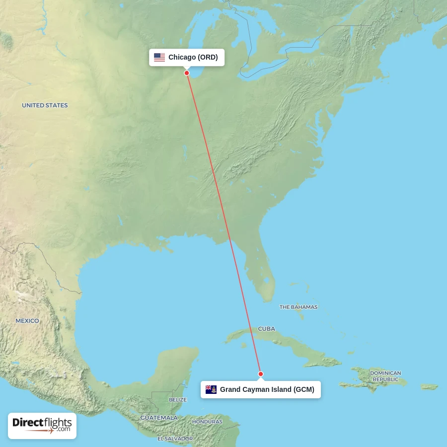 ORD - GCM route map