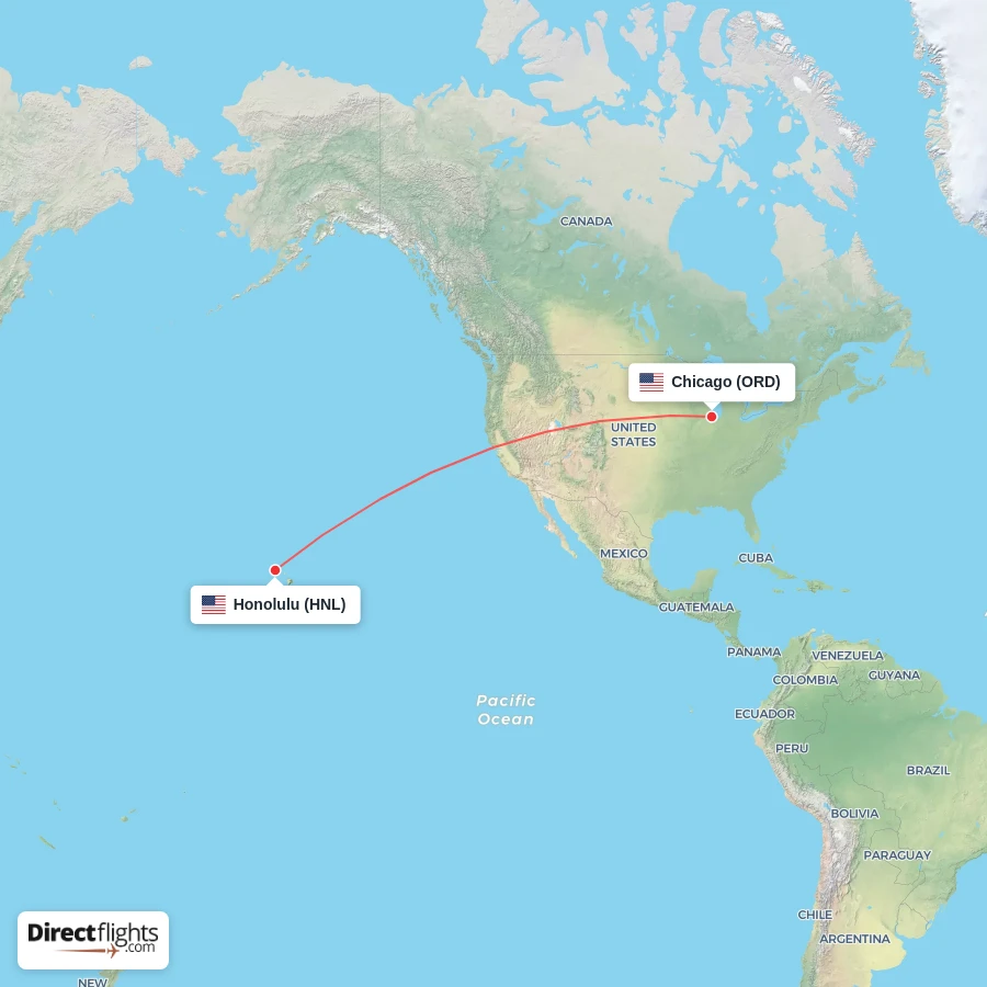 ORD - HNL route map
