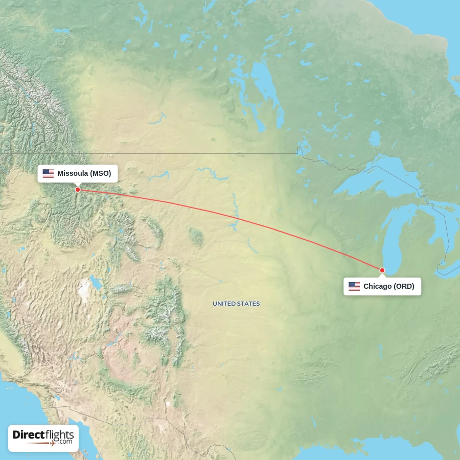ORD - MSO route map