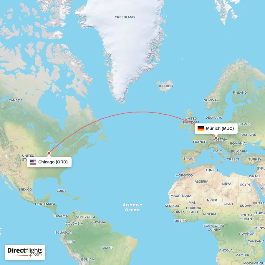 ORD - MUC route map