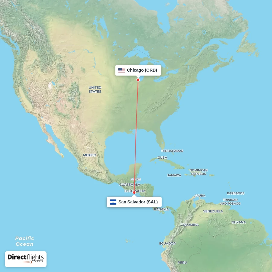 ORD - SAL route map