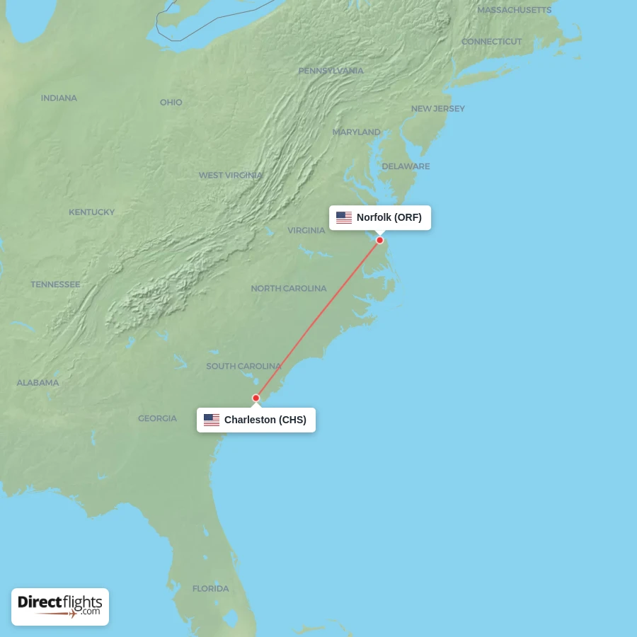 ORF - CHS route map
