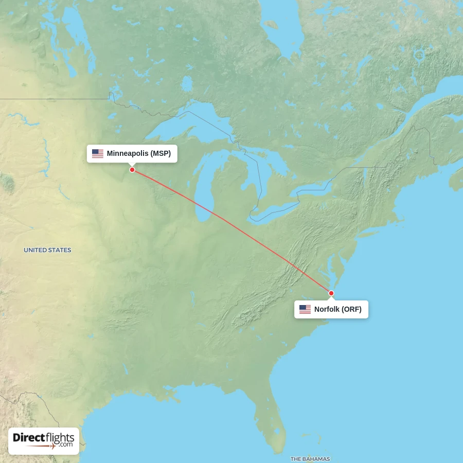 ORF - MSP route map