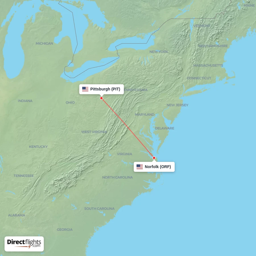 ORF - PIT route map