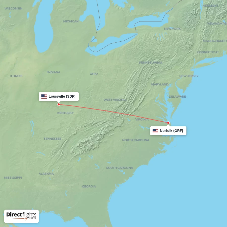 ORF - SDF route map