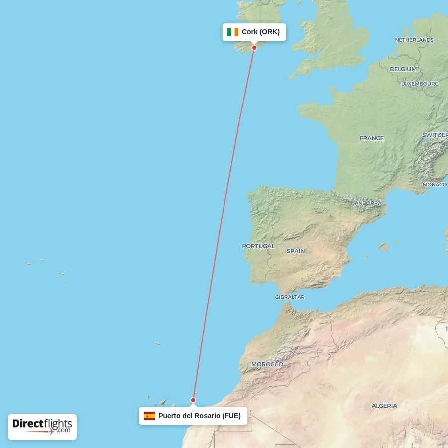 ORK - FUE route map
