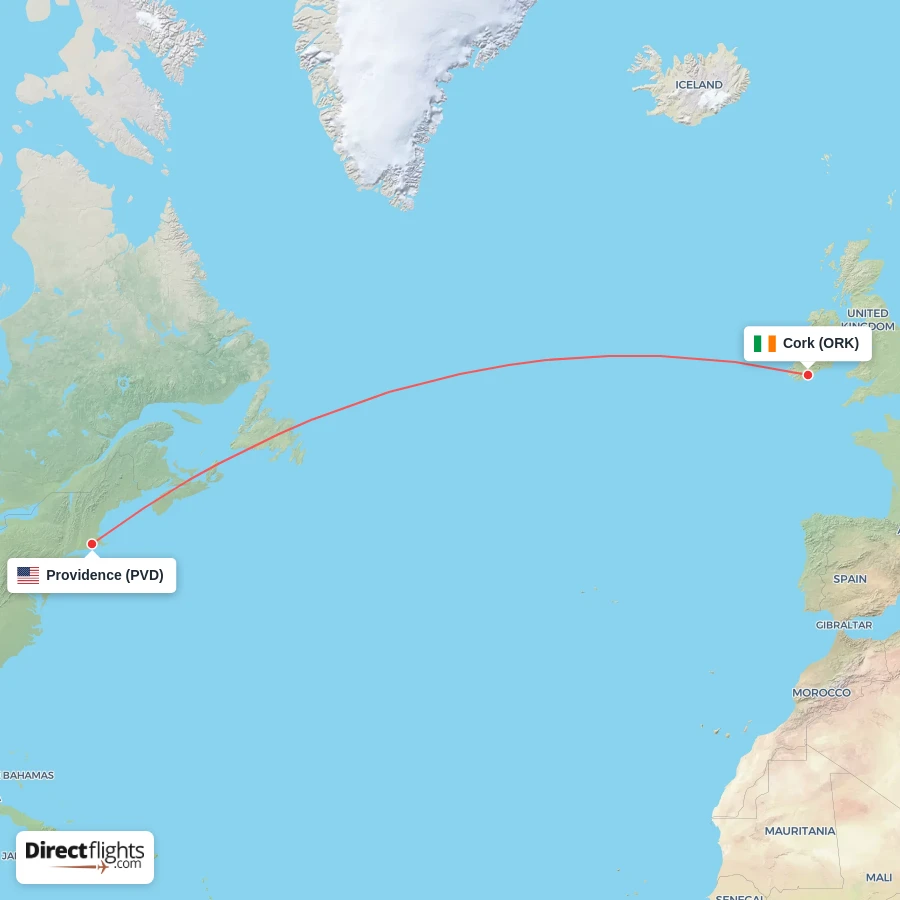 ORK - PVD route map