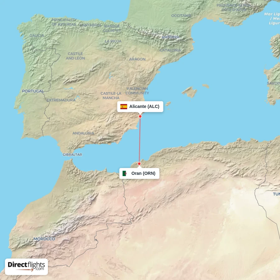 ORN - ALC route map