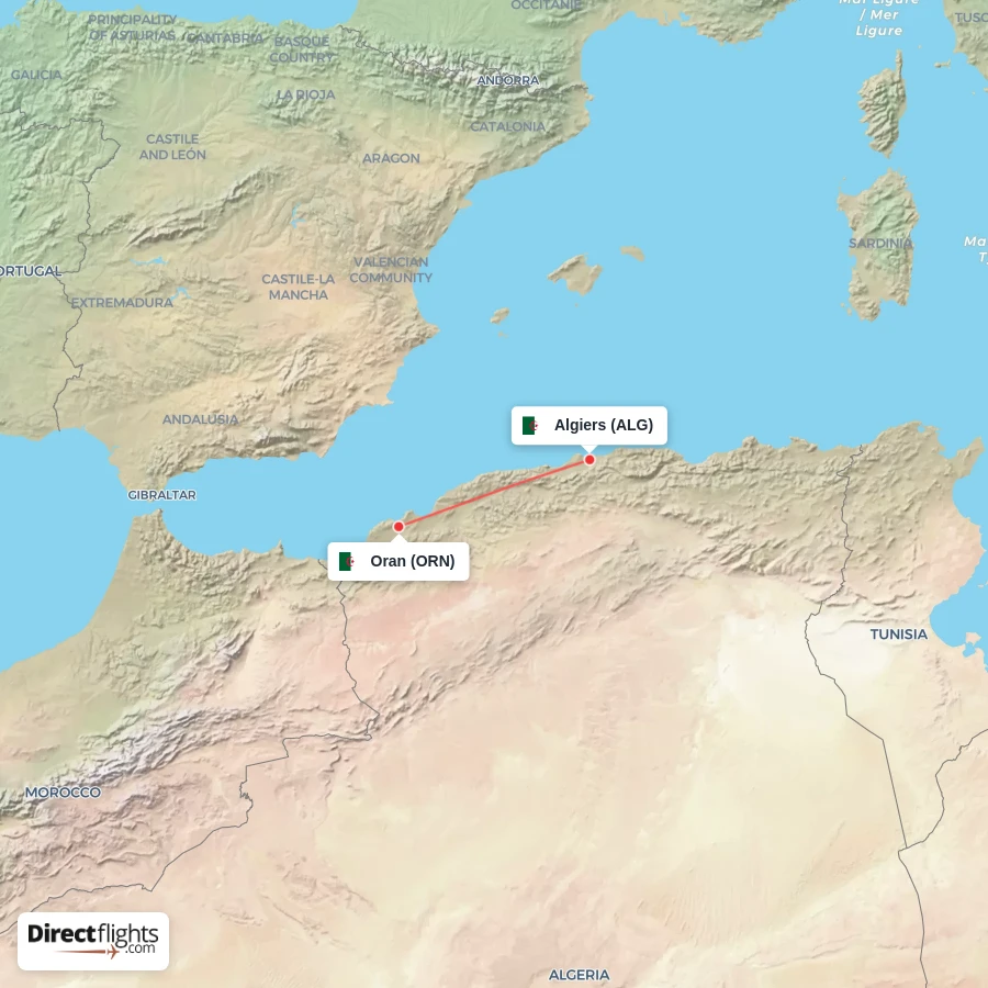 ORN - ALG route map