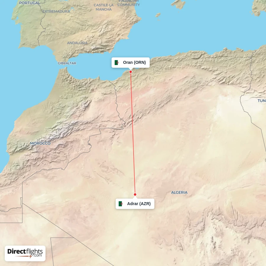 ORN - AZR route map