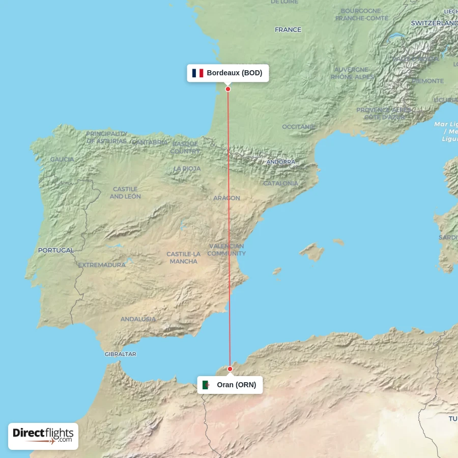 ORN - BOD route map