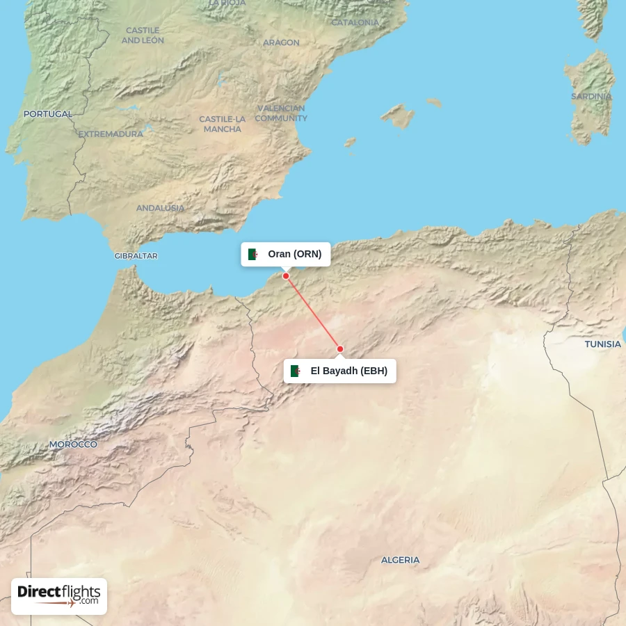 ORN - EBH route map