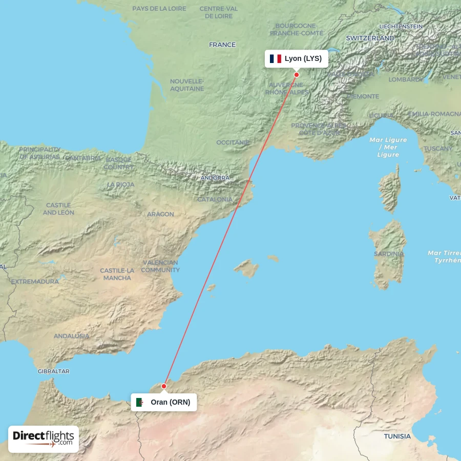 ORN - LYS route map