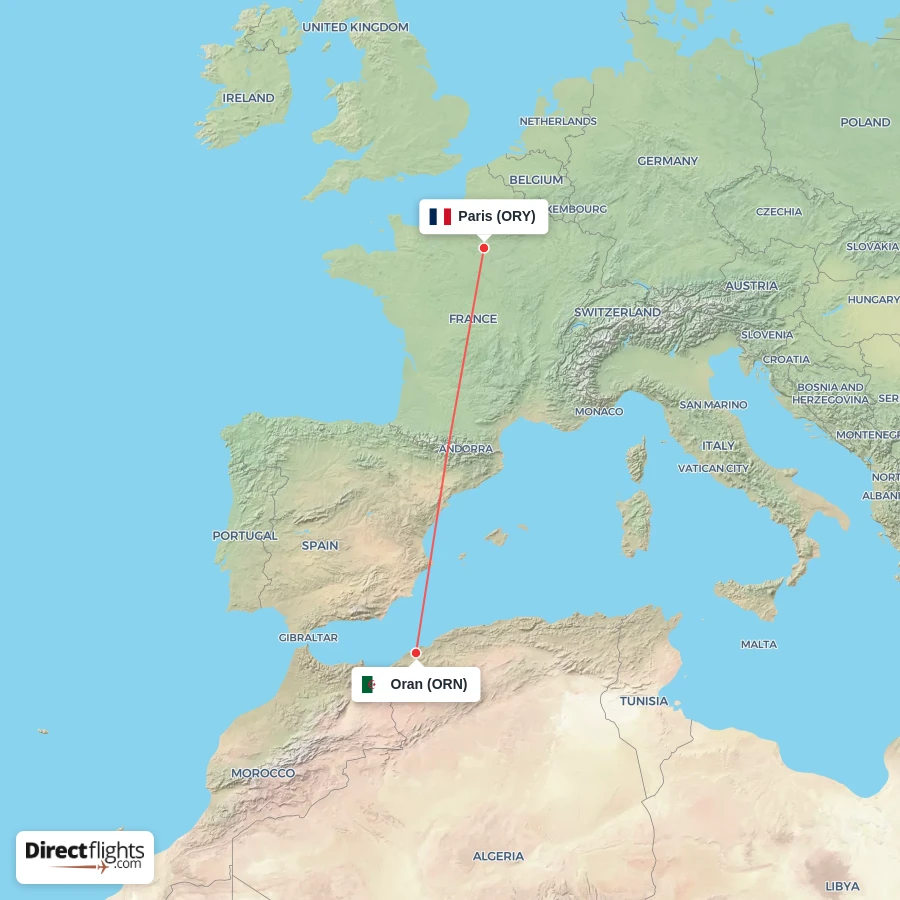 ORN - ORY route map