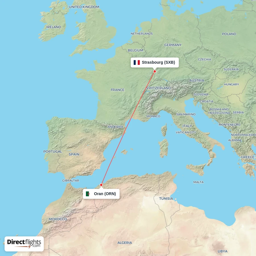 ORN - SXB route map