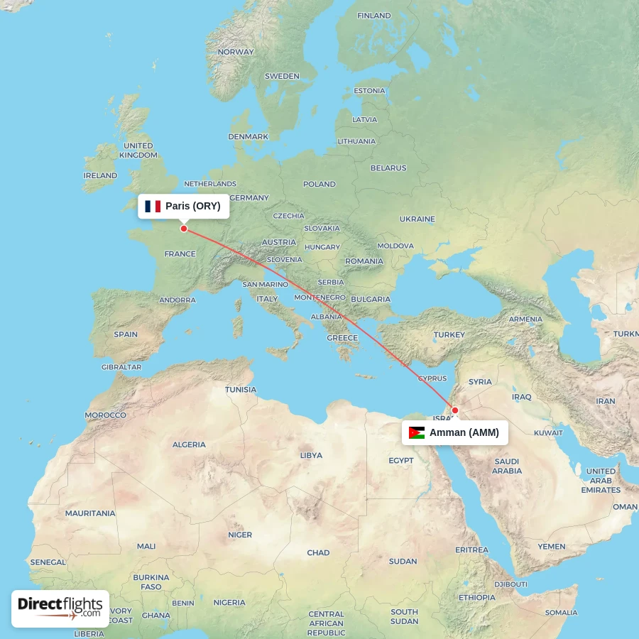 ORY - AMM route map