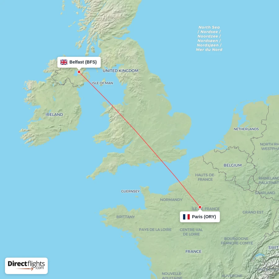ORY - BFS route map