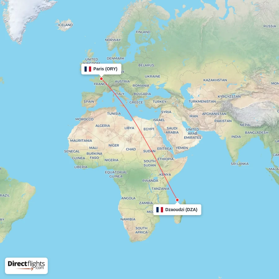 ORY - DZA route map