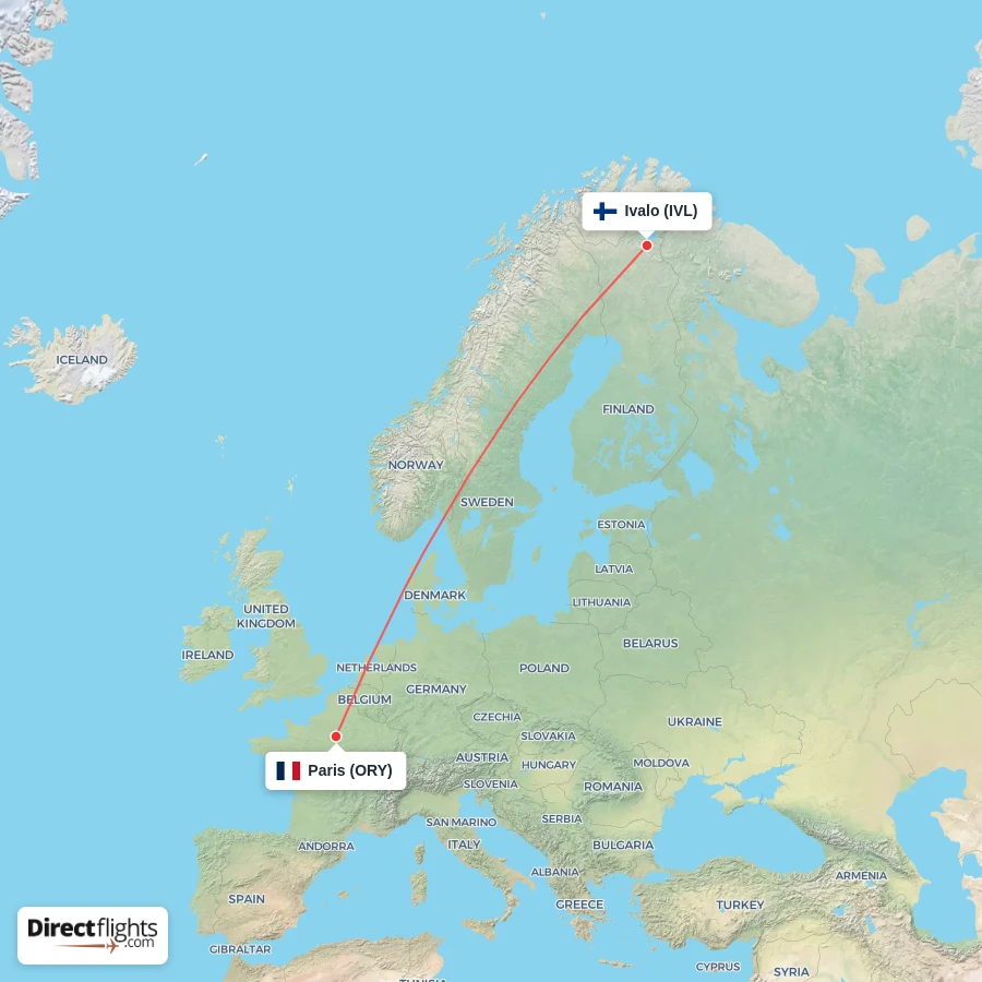 ORY - IVL route map