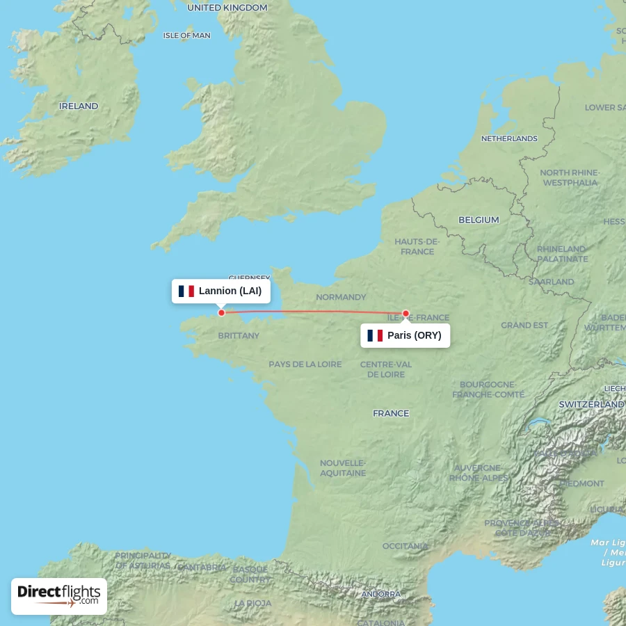 ORY - LAI route map