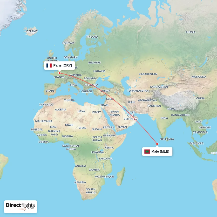 ORY - MLE route map