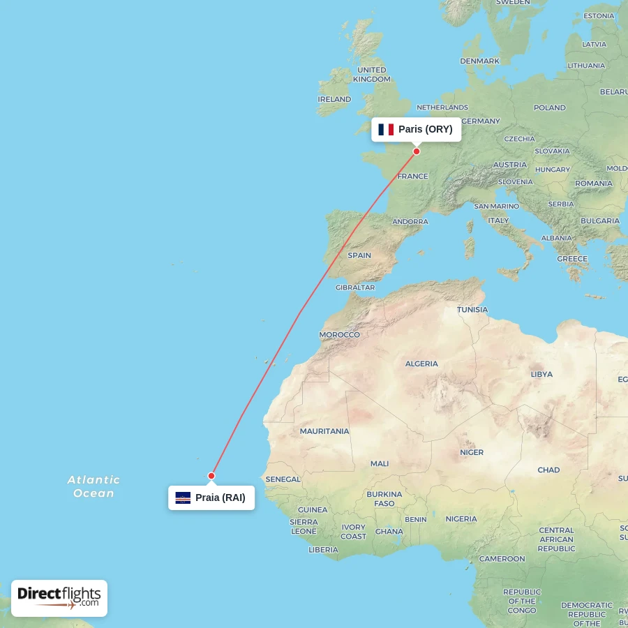 ORY - RAI route map