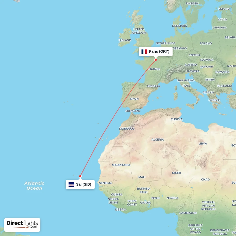 ORY - SID route map