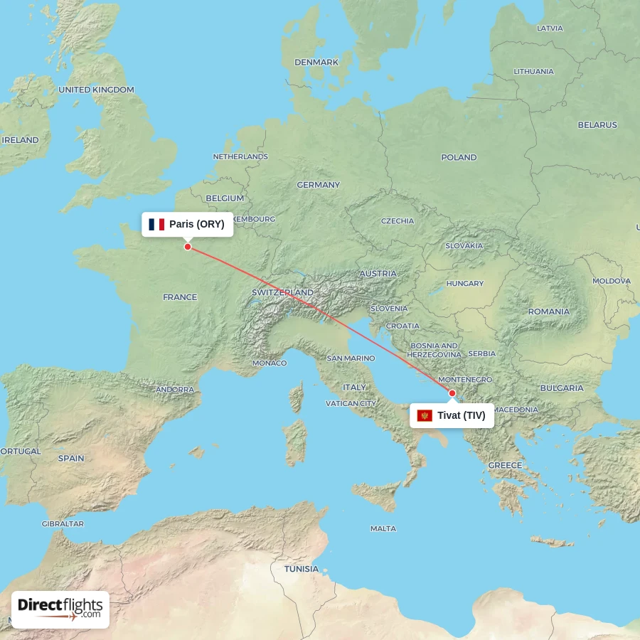 ORY - TIV route map