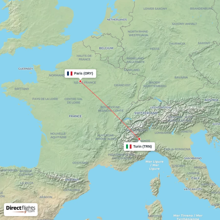 ORY - TRN route map