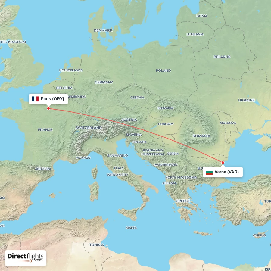 ORY - VAR route map
