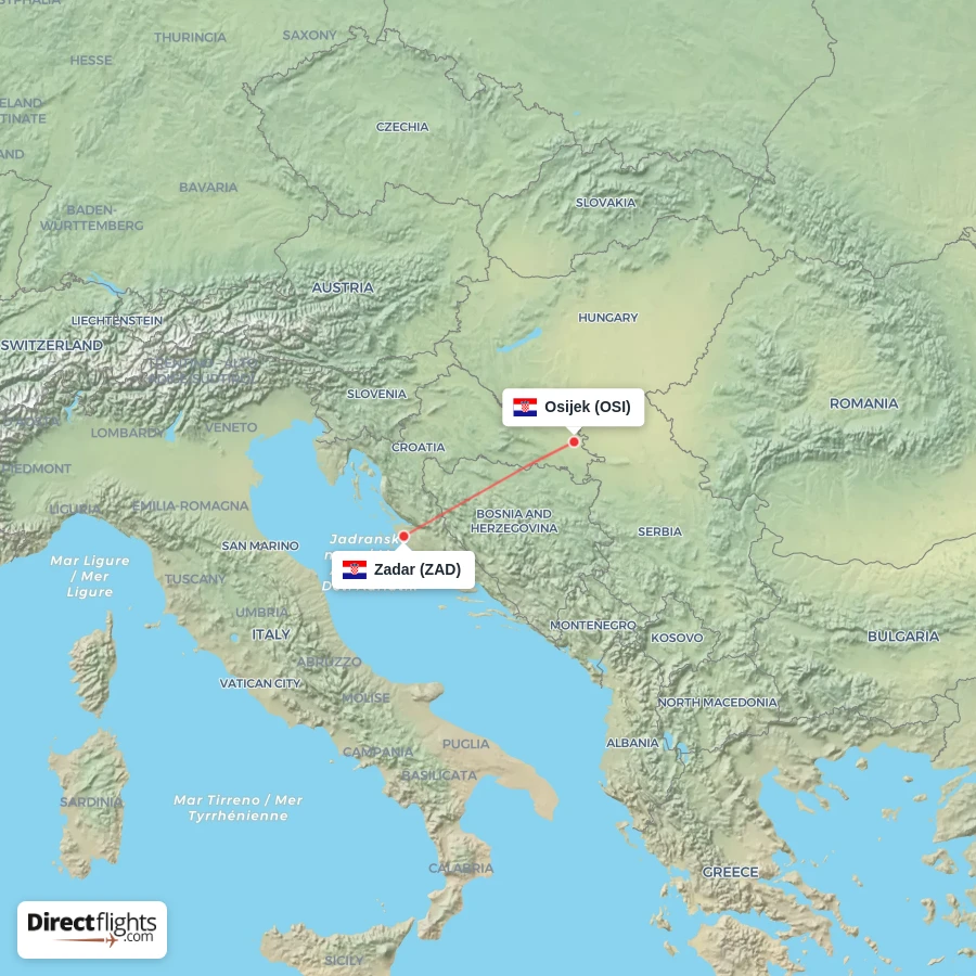 OSI - ZAD route map