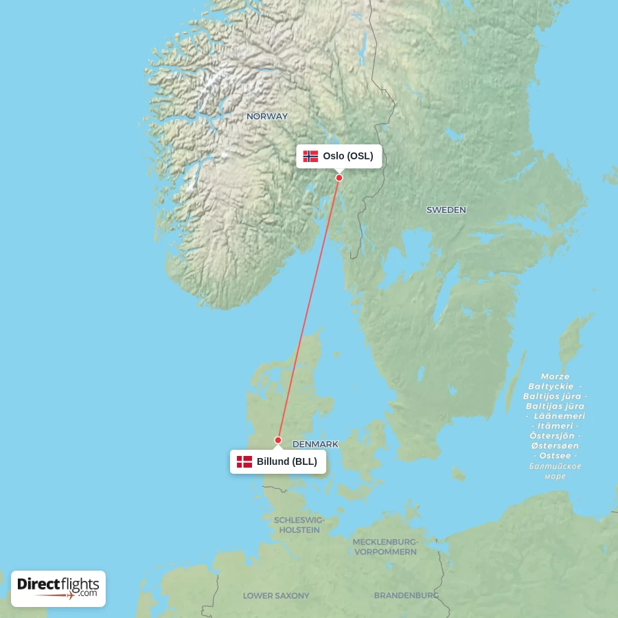 OSL - BLL route map