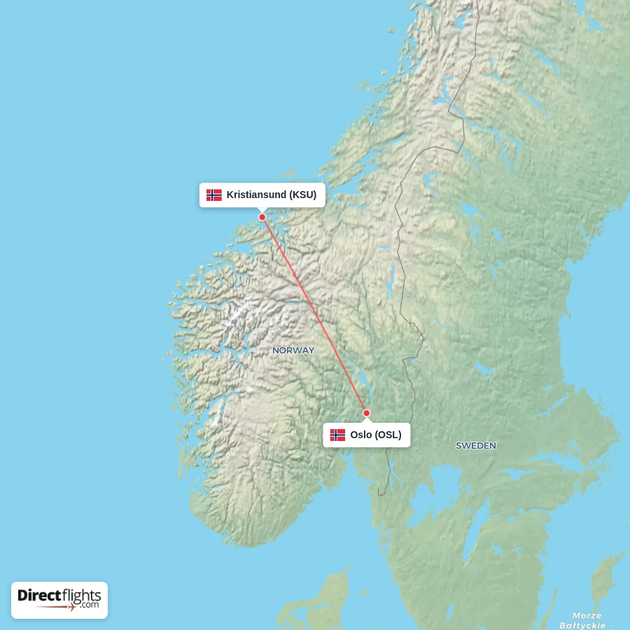 OSL - KSU route map