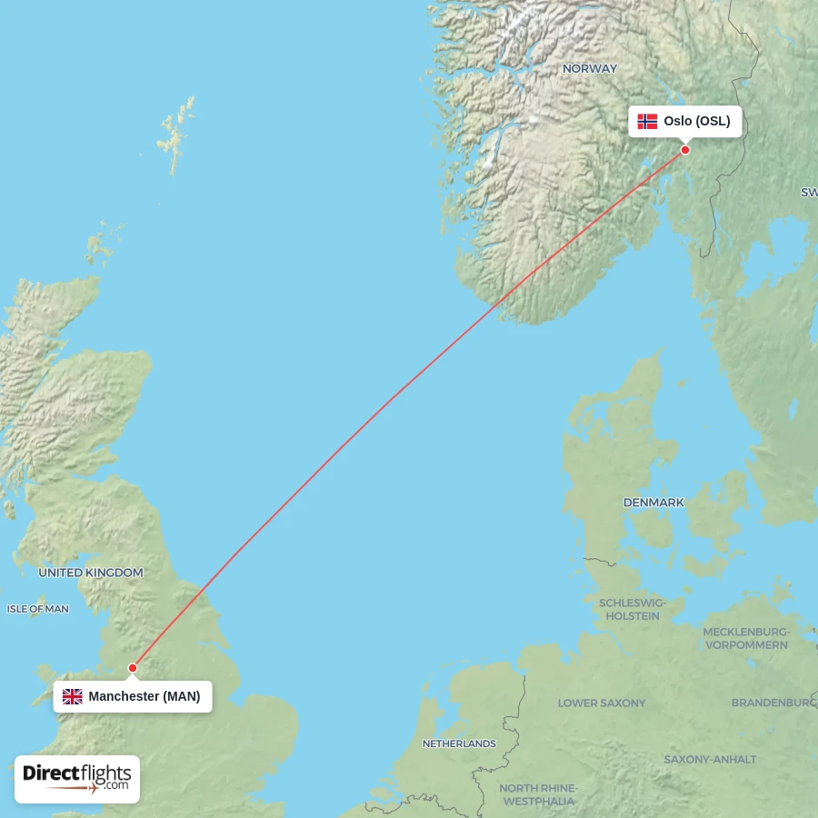 OSL - MAN route map