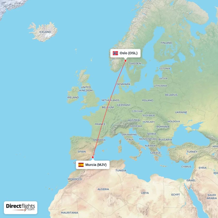 OSL - MJV route map
