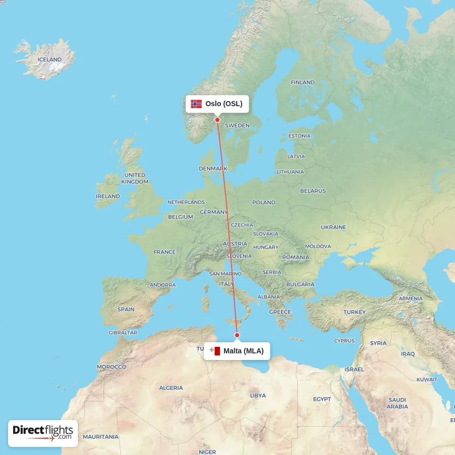 OSL - MLA route map