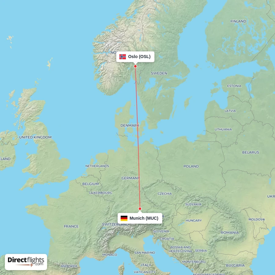 OSL - MUC route map
