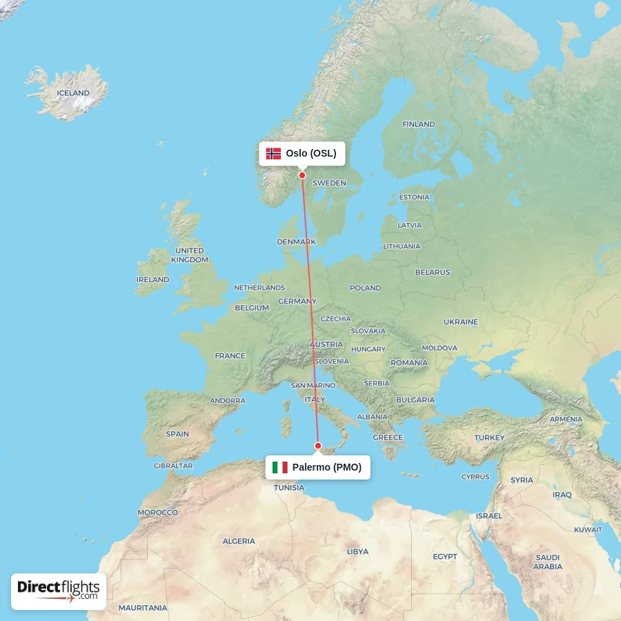 OSL - PMO route map