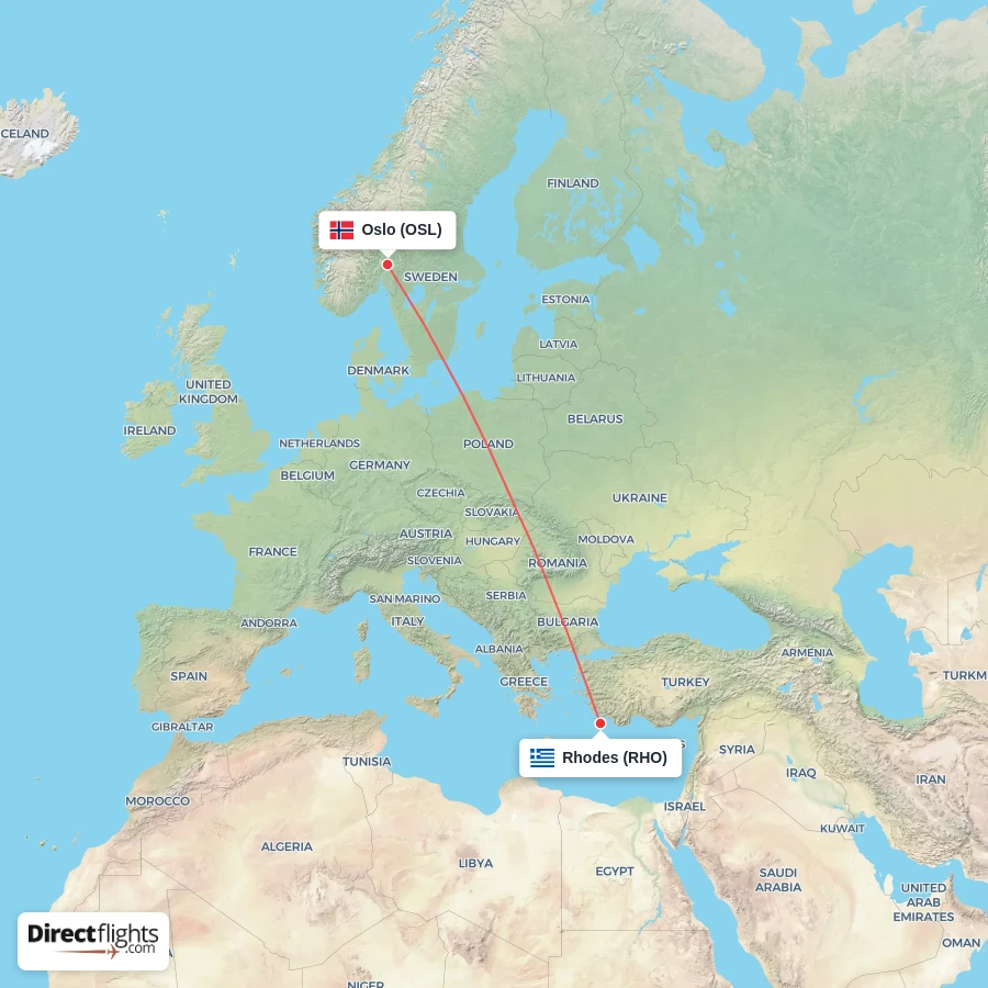 OSL - RHO route map