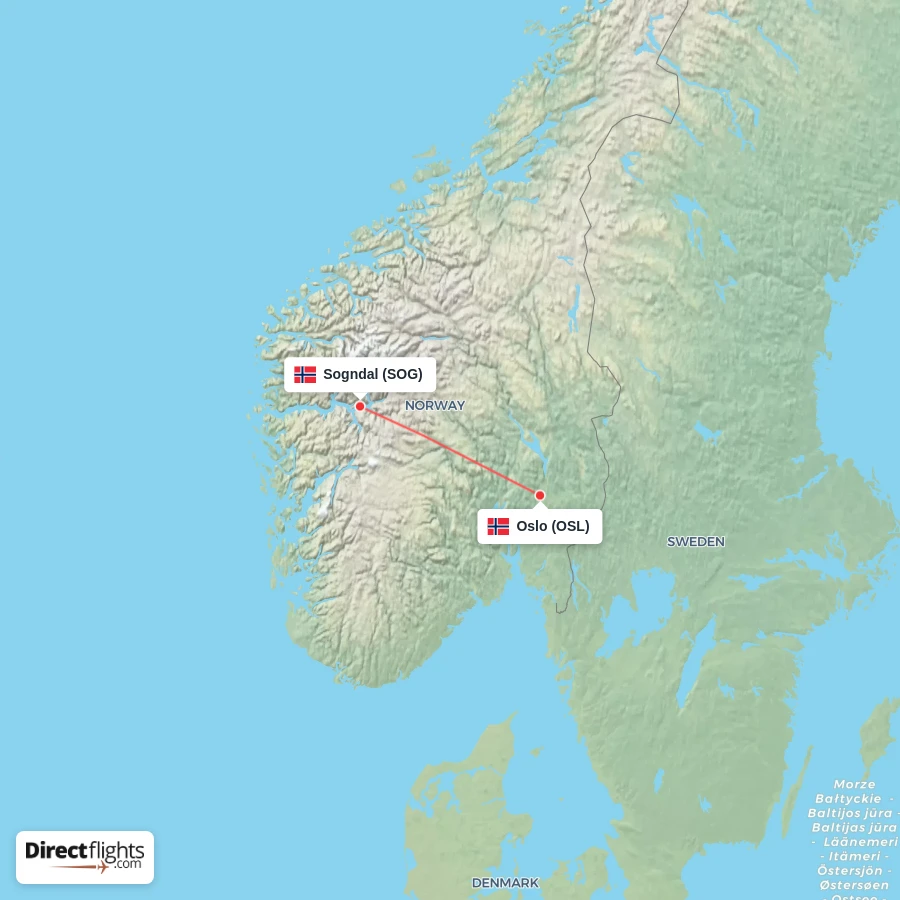 OSL - SOG route map