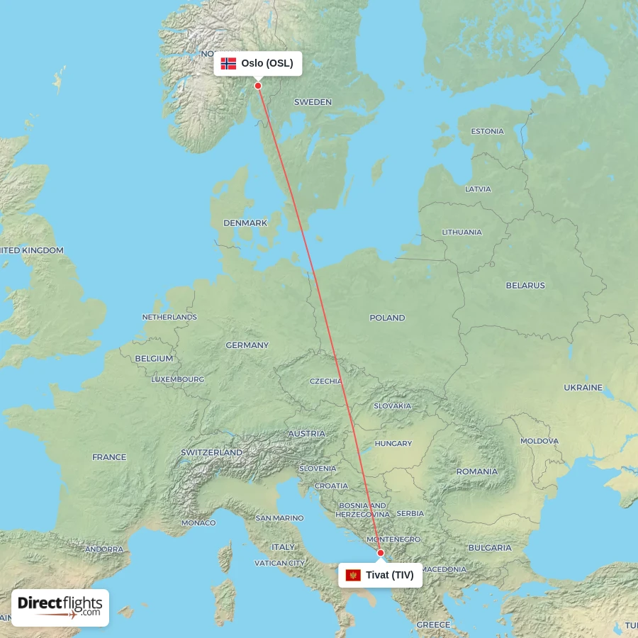 OSL - TIV route map