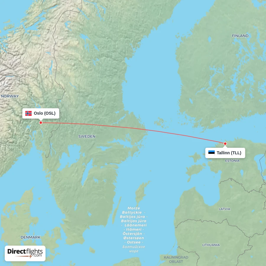 OSL - TLL route map