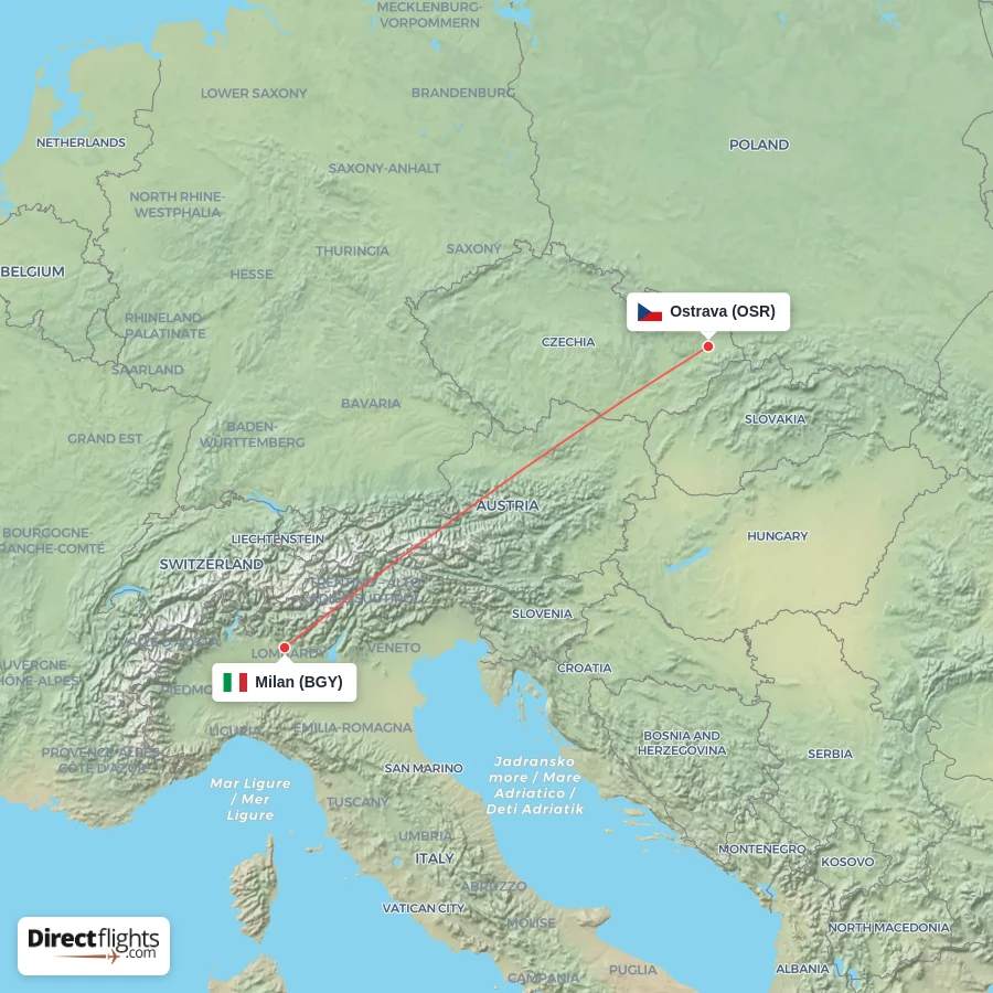 OSR - BGY route map