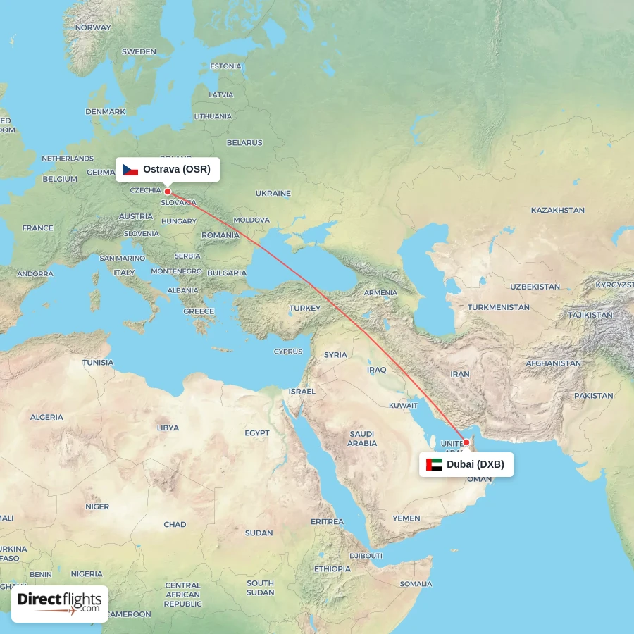 OSR - DXB route map