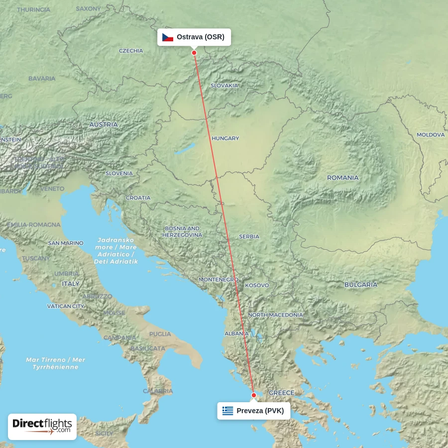 OSR - PVK route map